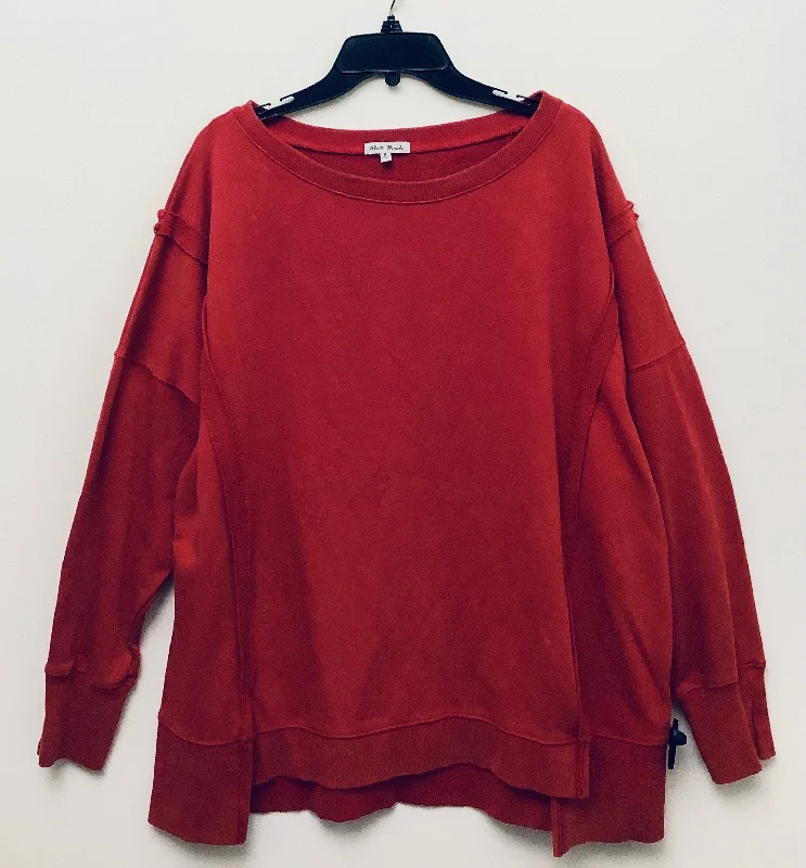 Top Long Sleeve By White Birch In Red, Size: S Sleek Men's Metallic