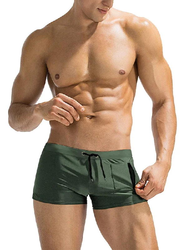 Swim Square Leg Board Short (Us Only) Polished Men's Silk