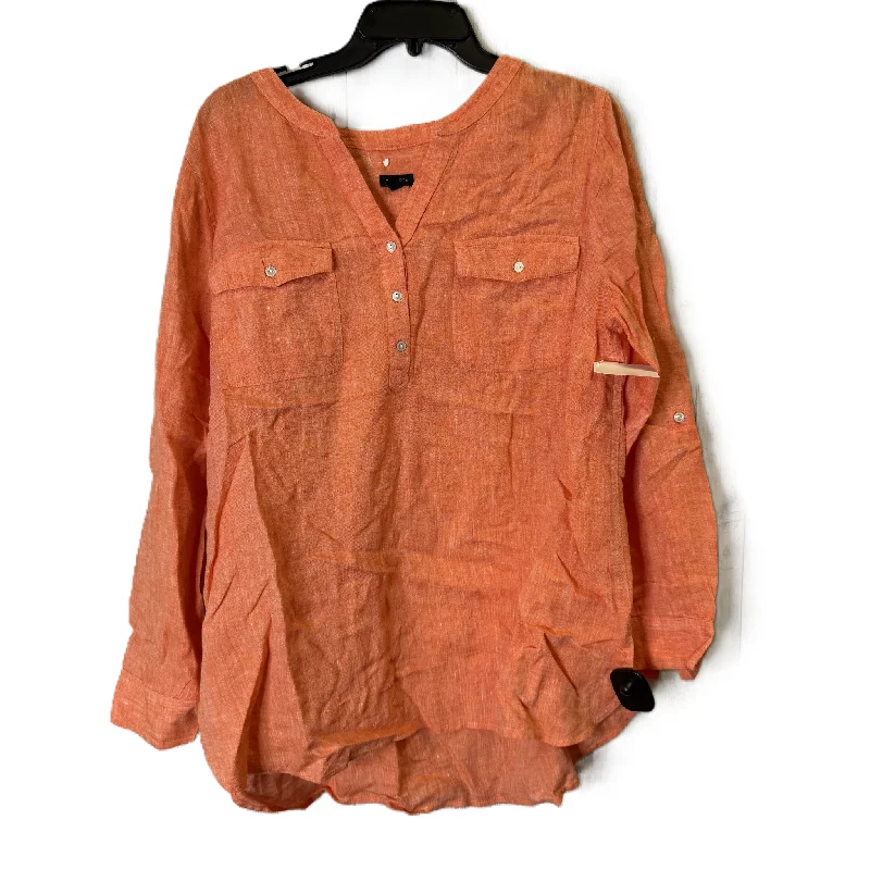 Top Long Sleeve By Talbots In Orange, Size: Xl Luxurious Men's High