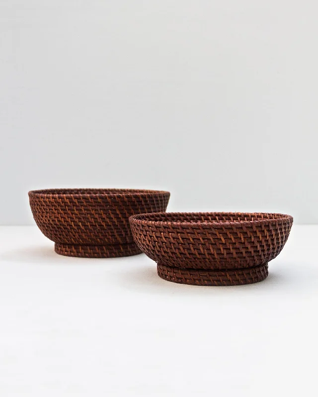 Rattan Fruit Bowl (Set of 2) Modern Men's 