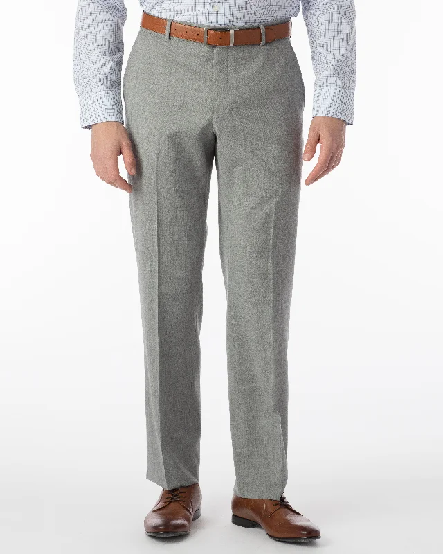 Ballin Pants - Soho Super 120's Gabardine - Pearl Grey Polished Men's Satin