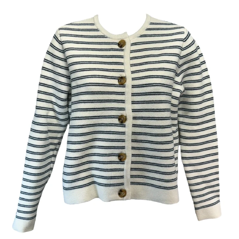 Sweater Cardigan By Ann Taylor In Striped Pattern, Size: Petite   S Luxurious Men's High