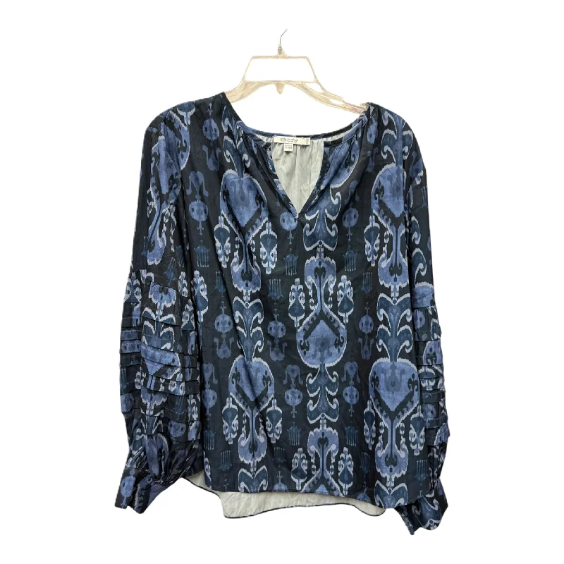 Top Long Sleeve By Chicos In Blue, Size: Xl Organic