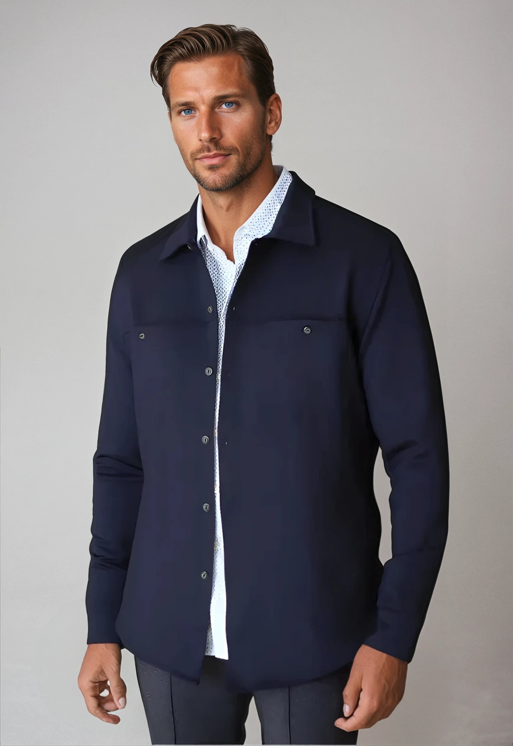 City CPO Shirt Jacket Navy Earthy Men's Sustainable 