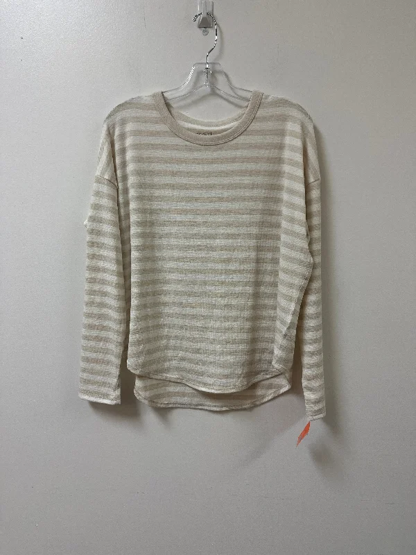 Top Long Sleeve By Time And Tru In Cream, Size: M Monochromatic Office Style