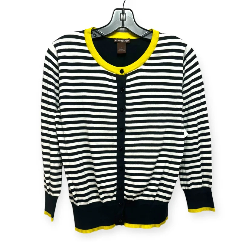 Sweater Cardigan By Elliott Lauren In Striped Pattern, Size: M Practical Men's Quick