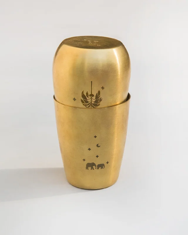 Palm & Haathi Brass Tumbler (Set of 2) Dapper Men's Bow