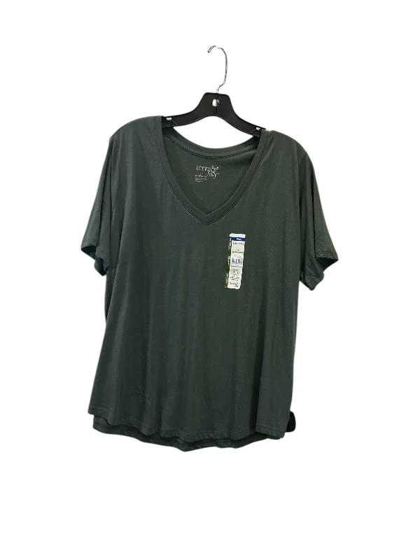 Top Short Sleeve Basic By Terra & Sky In Green, Size: 1x Stylish Men's Neon