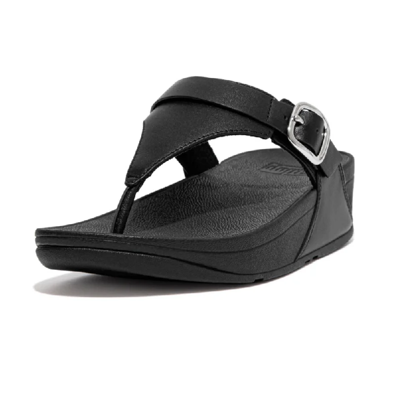 FitFlop Lulu Adjustable Leather  Sandals - All Black Refined Men's Classic 