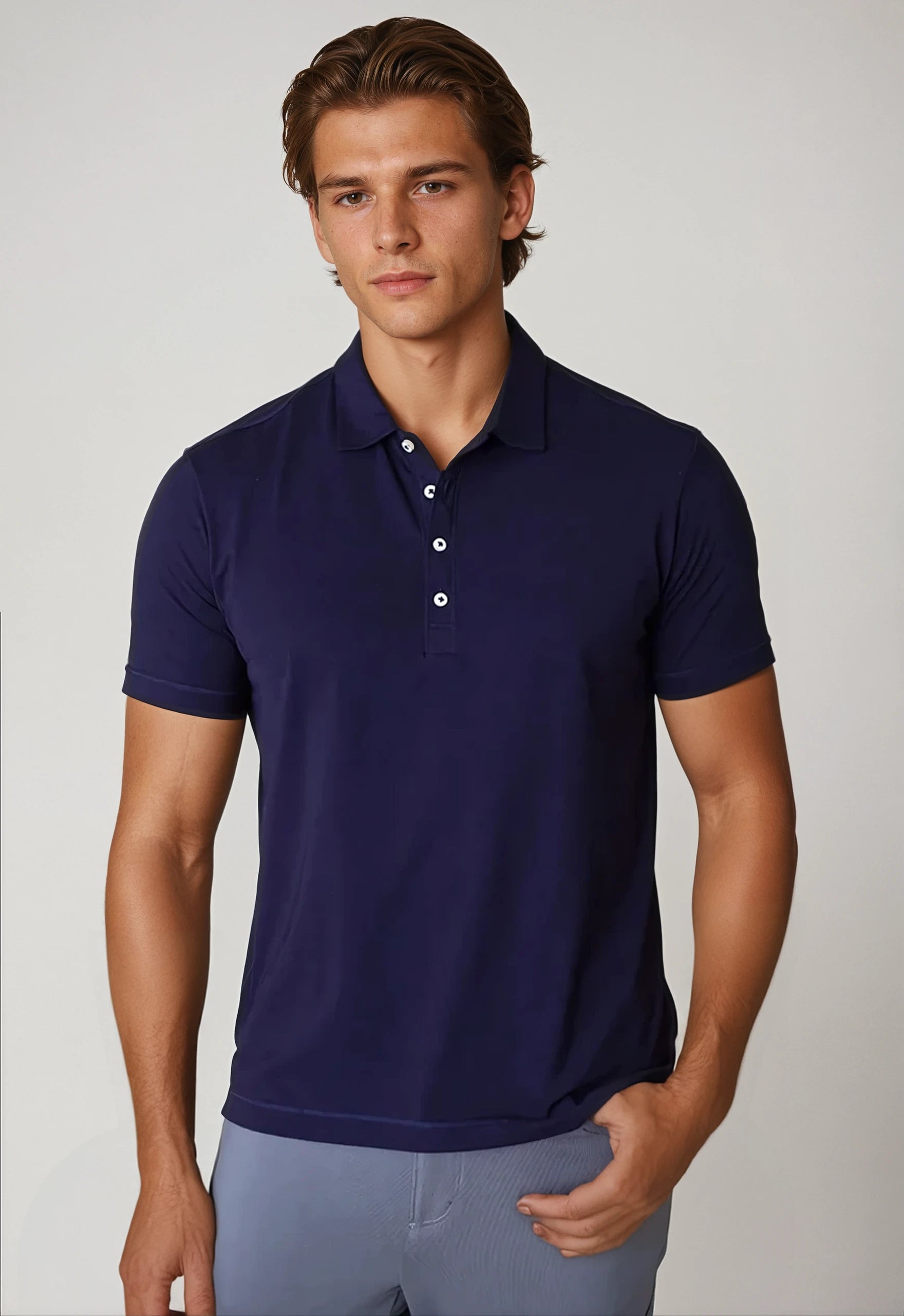 Coolest Polo Tech Shirt Navy Earthy Men's Hemp