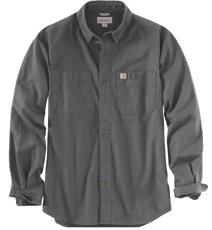 Men's Rugged Flex Relaxed Fit Midweight Canvas Long-Sleeve Shirt Organic