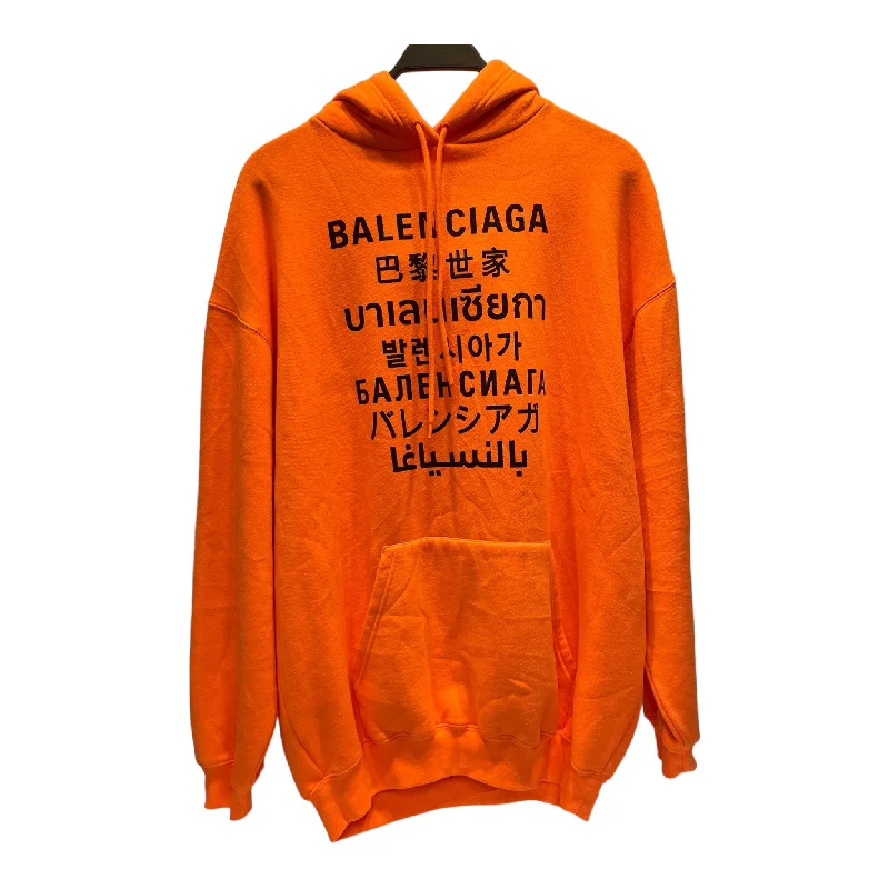 BALENCIAGA/Hoodie/S/Graphic/Cotton/ORN/BALENCIAGA LANGUAGES Refined Men's Hand