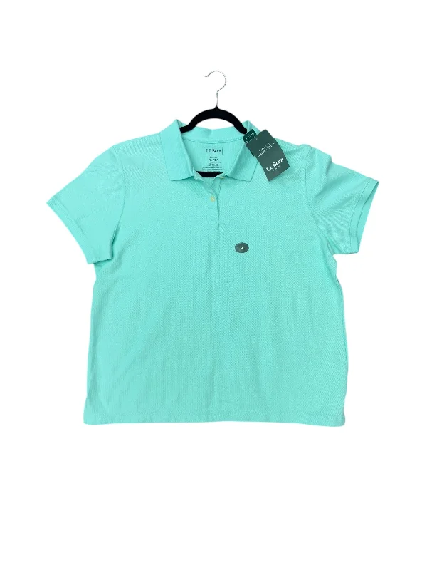 Top Short Sleeve By L.l. Bean In Aqua, Size: Xl Monochromatic Office Style