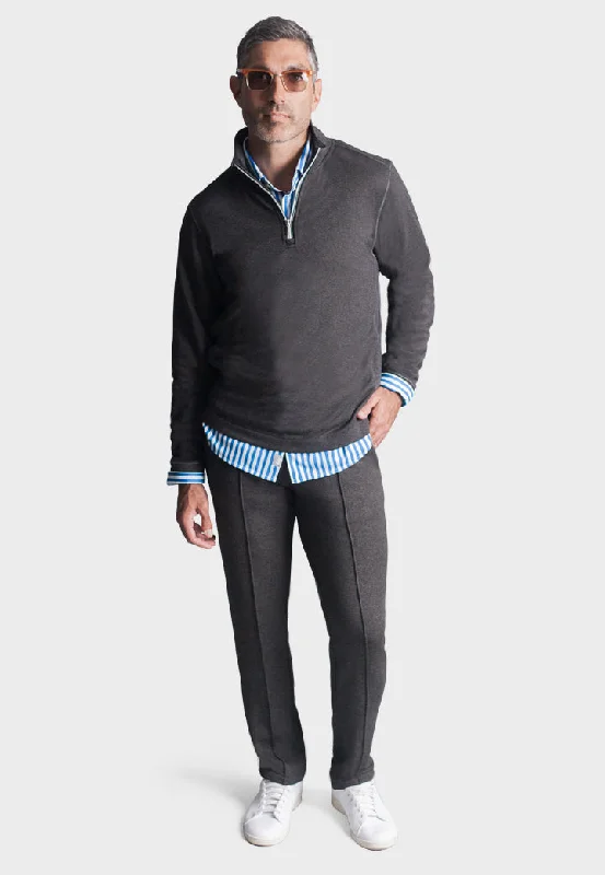 Voey Leisure Set - Half Zip Sweatshirt & Sweatpant - Charcoal Grey Trendy Men's Oversized