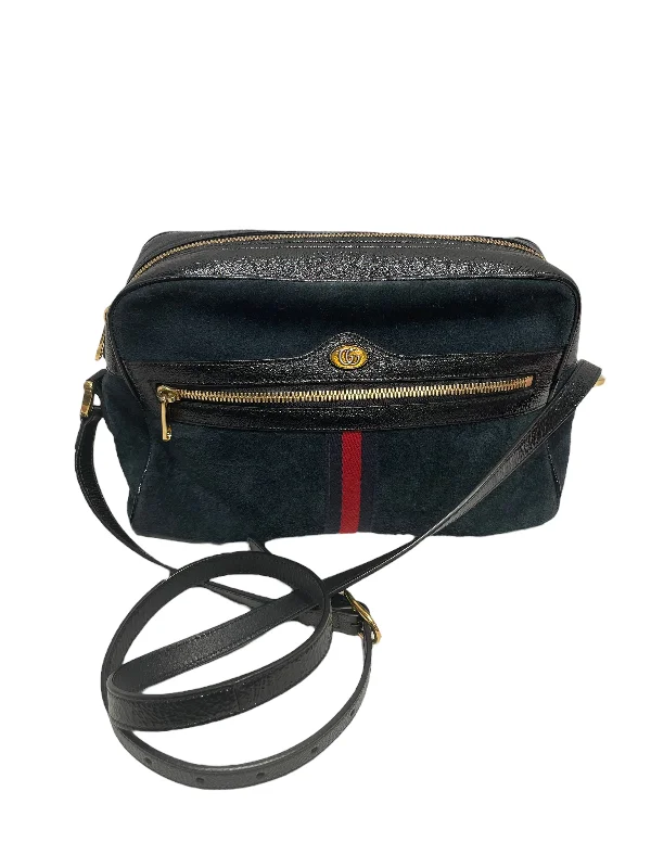 GUCCI/Cross Body Bag/Suede/BLU/Gucci GG Suede Gym