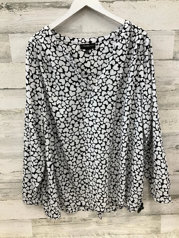 Top Long Sleeve By Lane Bryant In Black & White, Size: 3x Artistic Men's Hand