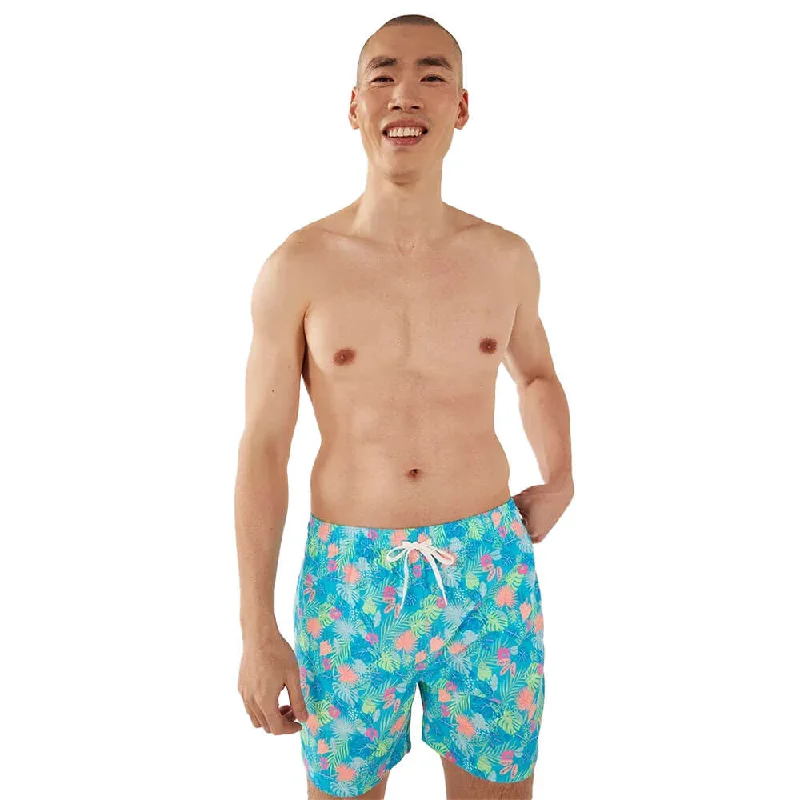 Chubbies 5.5-Inch The Wild Tropics Swim Trunks - Medium Blue Sophisticated Men's French