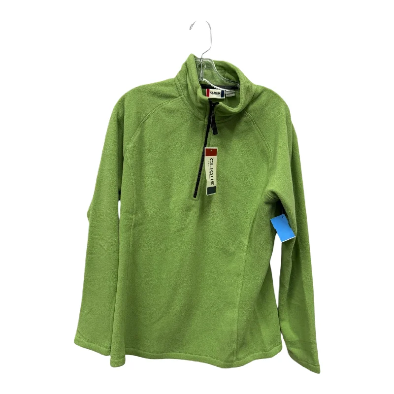 Athletic Top Long Sleeve Collar  In Green, Size: L Modern Men's Tech