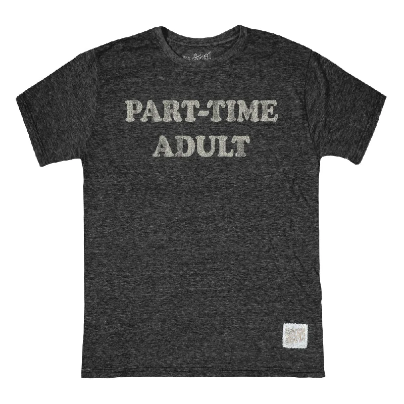 Retro Brand Part Time Adult Tri-Blend Unisex T-Shirt - Black Practical Men's Quick