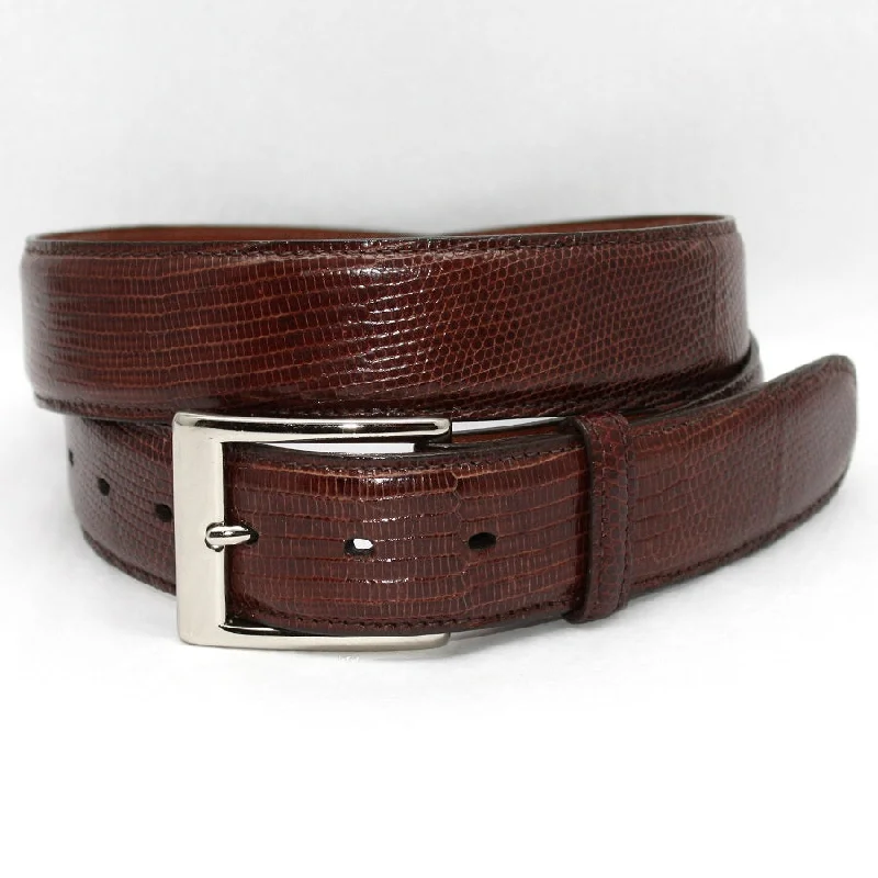 Torino Leather Cognac Lizard Belt Dynamic Men's High