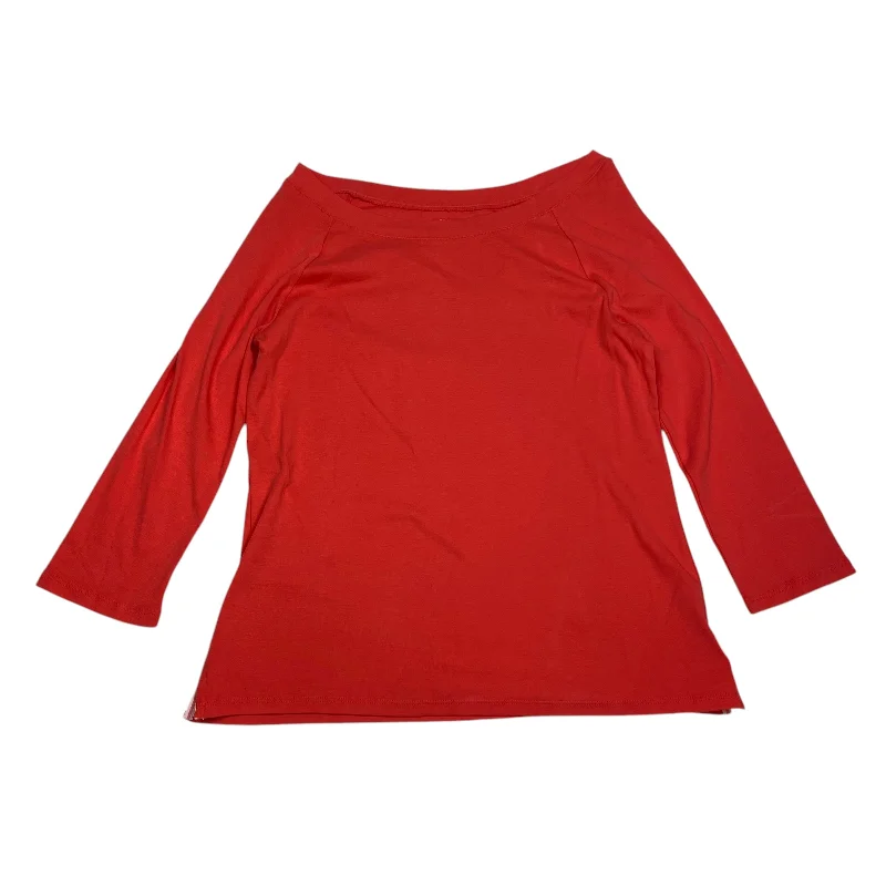 Top Long Sleeve Basic By Talbots In Red, Size: L Sporty Men's Athleisure 