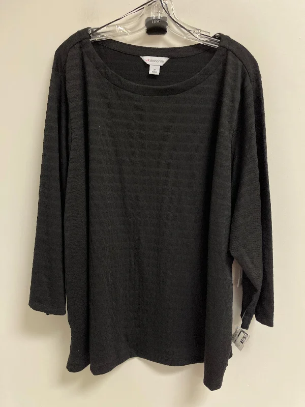 Top Long Sleeve By Liz Claiborne In Black, Size: 3x Traditional Men's Country