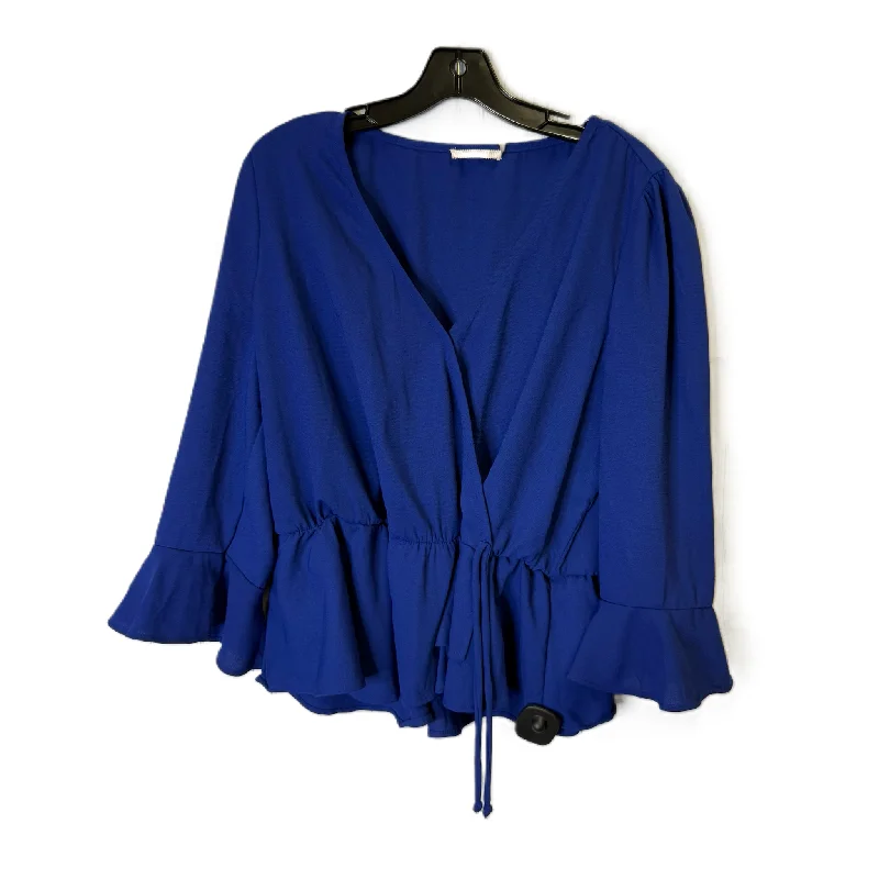 Top Long Sleeve By Mi Ami In Blue, Size: Xl Business