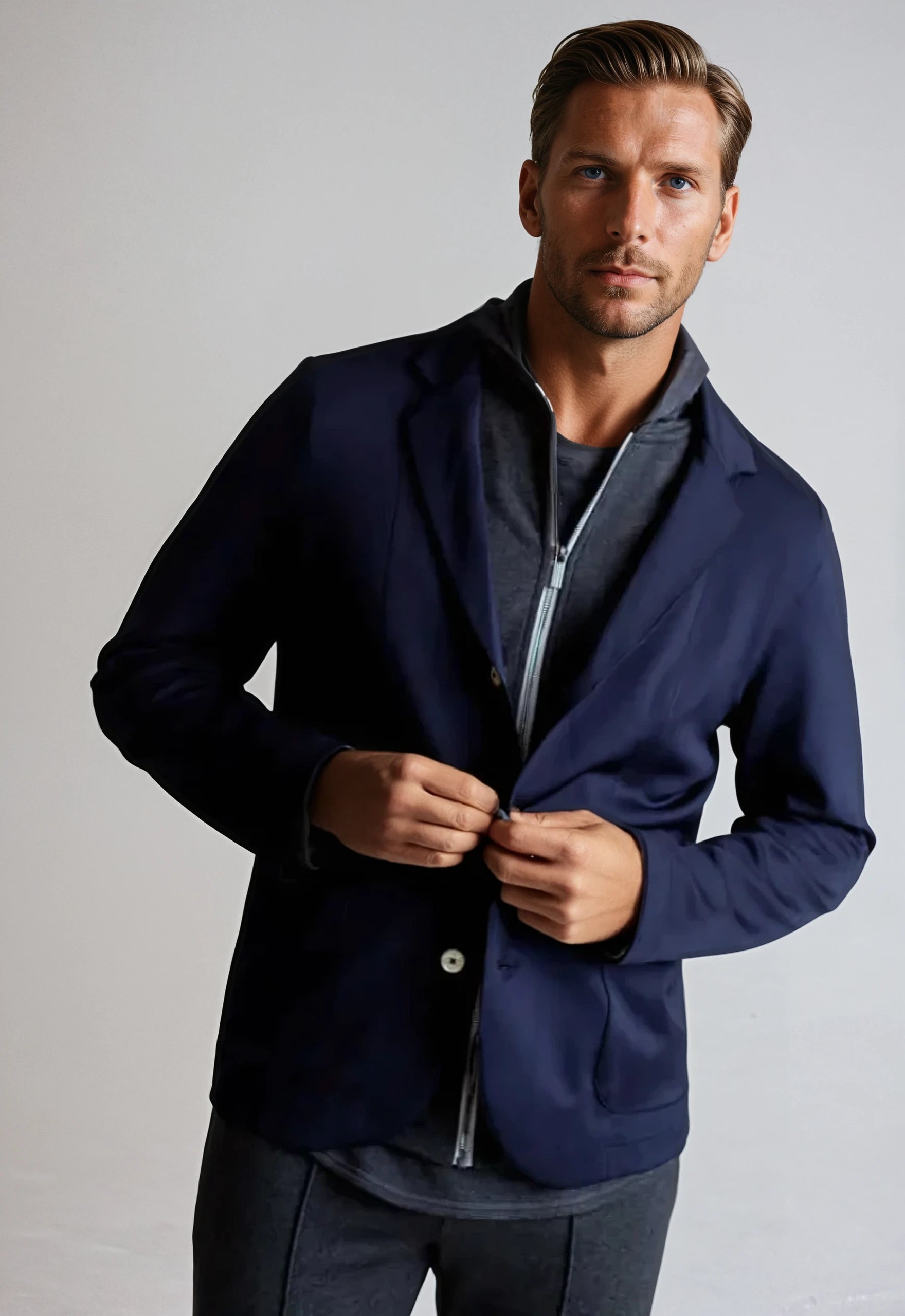 In-Flight Stretch Blazer Navy Organic