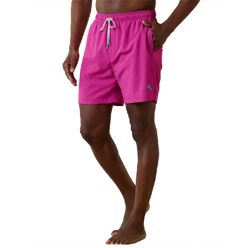 Tommy Bahama 6-Inch Naples Bay Swim Trunks - Fuchsia Red Dynamic Men's Moto