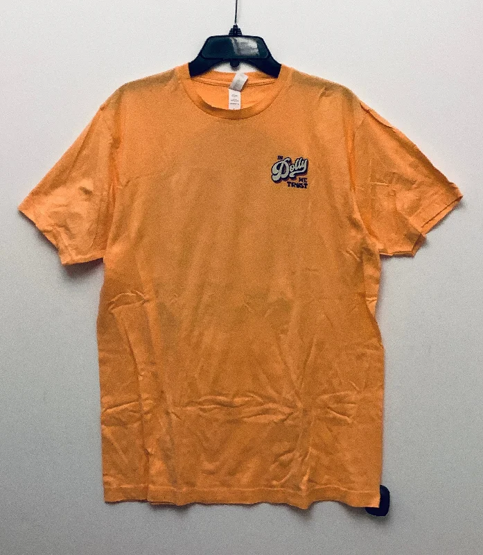 Top Short Sleeve Basic By Clothes Mentor In Orange, Size: L Masculine Men's Thick