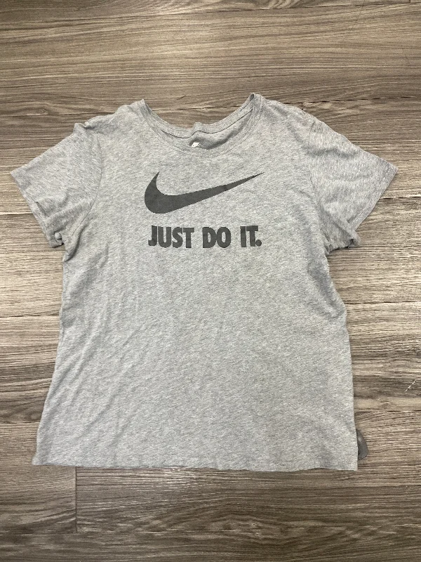 Athletic Top Short Sleeve By Nike In Grey, Size: L Cclassic Men's Tweed