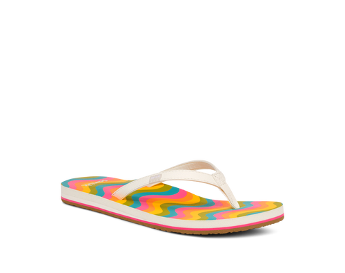 Sanuk Womens Yoga Joy Rainbow Sandals - Rainbow Classic Men's Pin