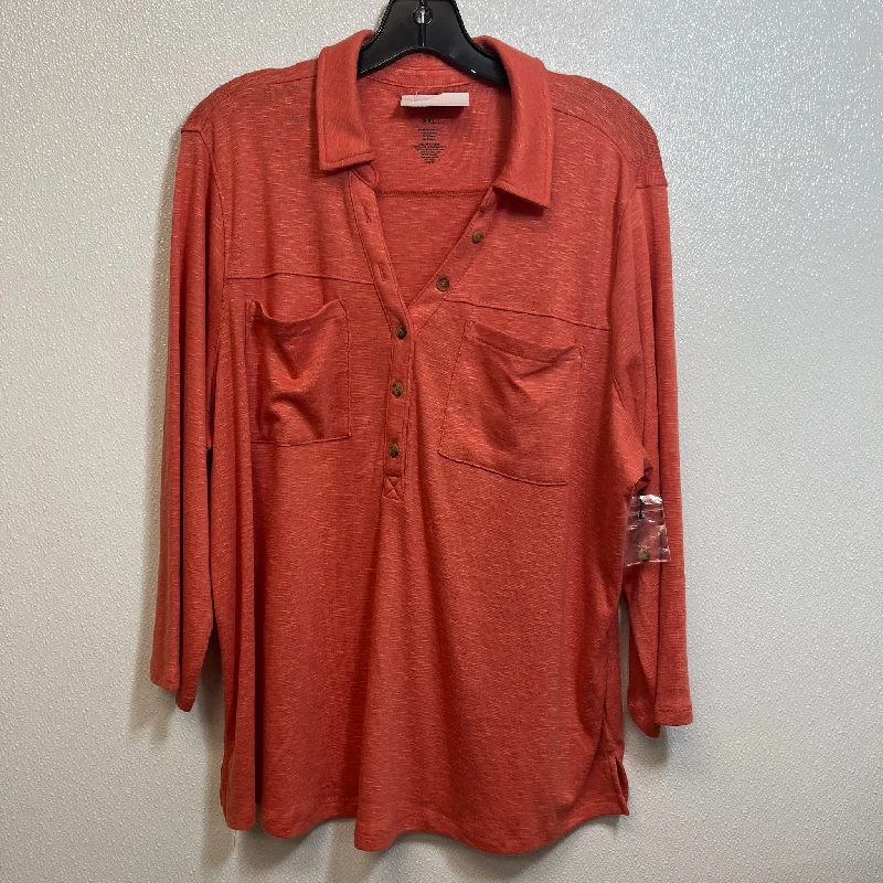 Top Long Sleeve By Sonoma In Terracotta, Size: Xxl Youthful Men's Anime