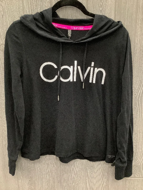 Athletic Top Long Sleeve Hoodie By Calvin Klein Performance In Black, Size: L Practical Men's Quick