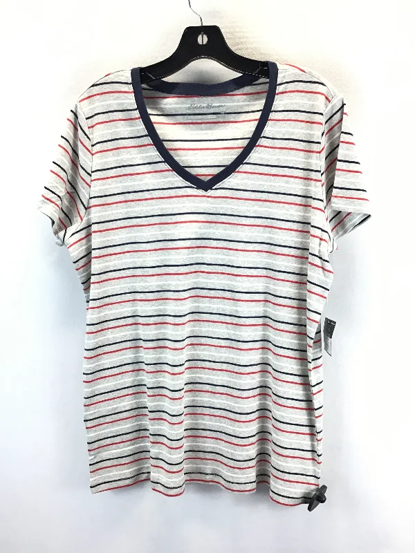 Top Short Sleeve By Eddie Bauer In Striped Pattern, Size: 2x Dynamic Men's Glow