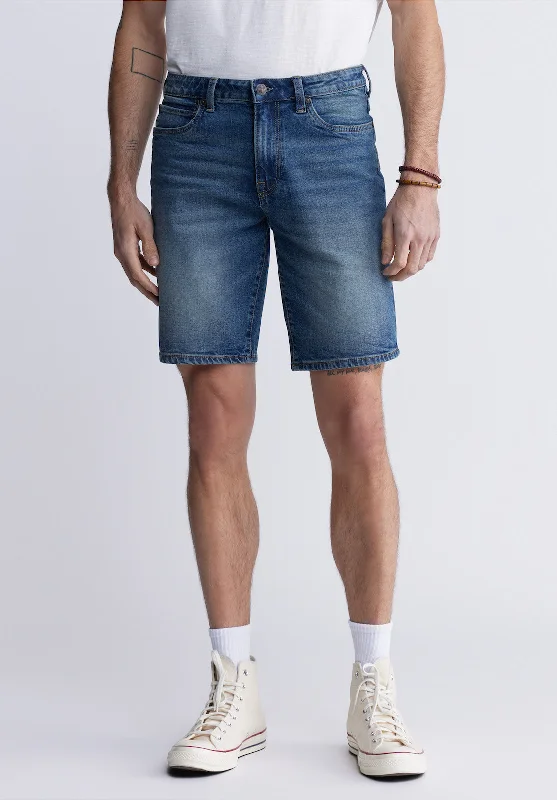 Relaxed Straight Dean Men's Denim Shorts, Vintage Contrasted - BM22968 Polished Men's Silk