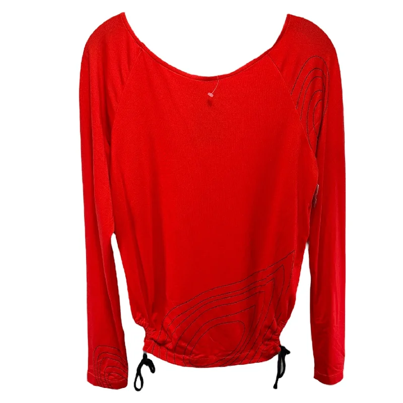 Drifting Athletic Top Long Sleeve Collar By Nike Apparel In Red, Size: L Streetwear Style