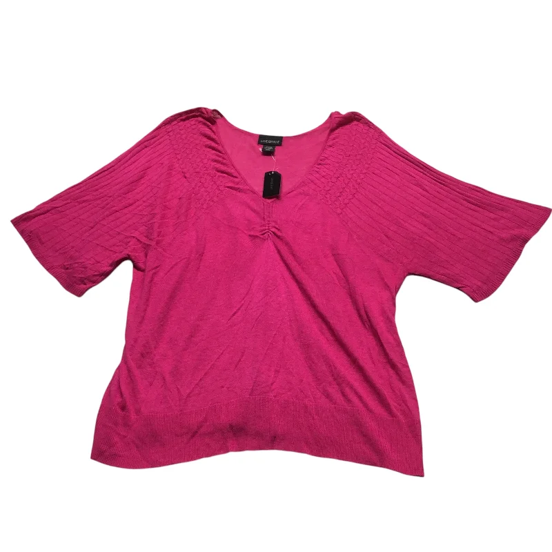 Top Short Sleeve By Lane Bryant In Pink, Size: 2x Tailored