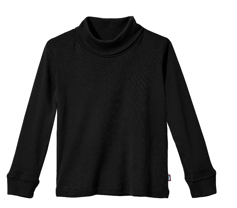 Boys and Girls Soft Cotton Turtleneck  | Black Luxurious Men's High