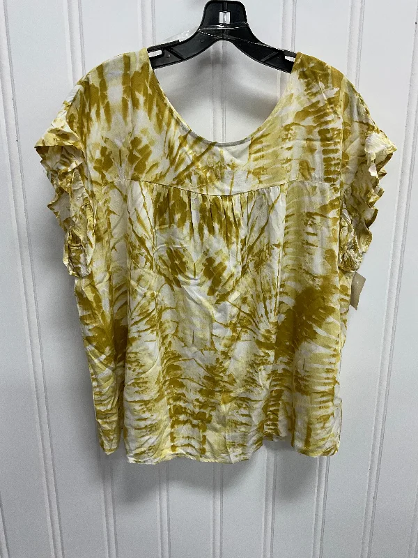 Top Ss By Kori America In Yellow, Size:M Streetwear Style