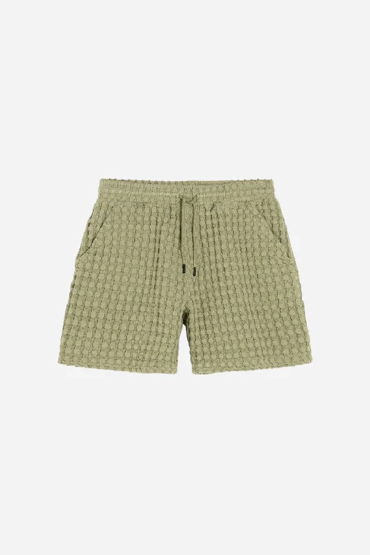 OAS Dusty Green Porto Waffle Short Cozy Men's Winter