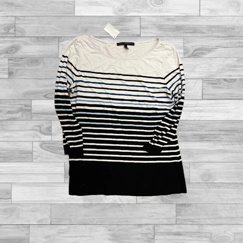 Top Long Sleeve By White House Black Market In Striped Pattern, Size: M Masculine Men's Thick