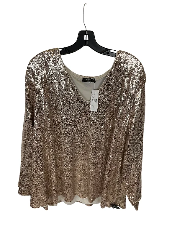 Top Long Sleeve By Lane Bryant In Gold, Size: 3x Bohemian Men's Free