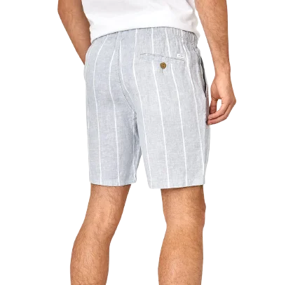 The Baja Marina Linen Short - Vintage Mint and White Adventure