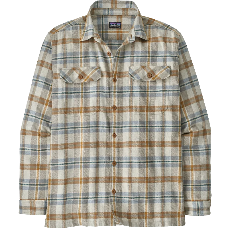 Men's Long Sleeve Organic Cotton Fjord Flannel Shirt Tough Men's Military