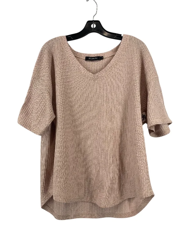 Top Short Sleeve By Clothes Mentor In Beige, Size: L Laid