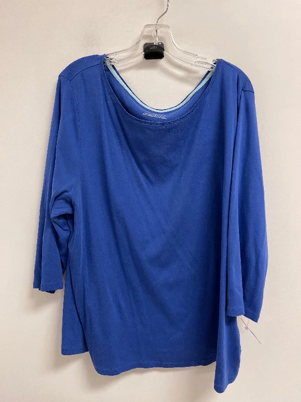 Top Long Sleeve By Talbots In Blue, Size: 3x Unique Men's Patch