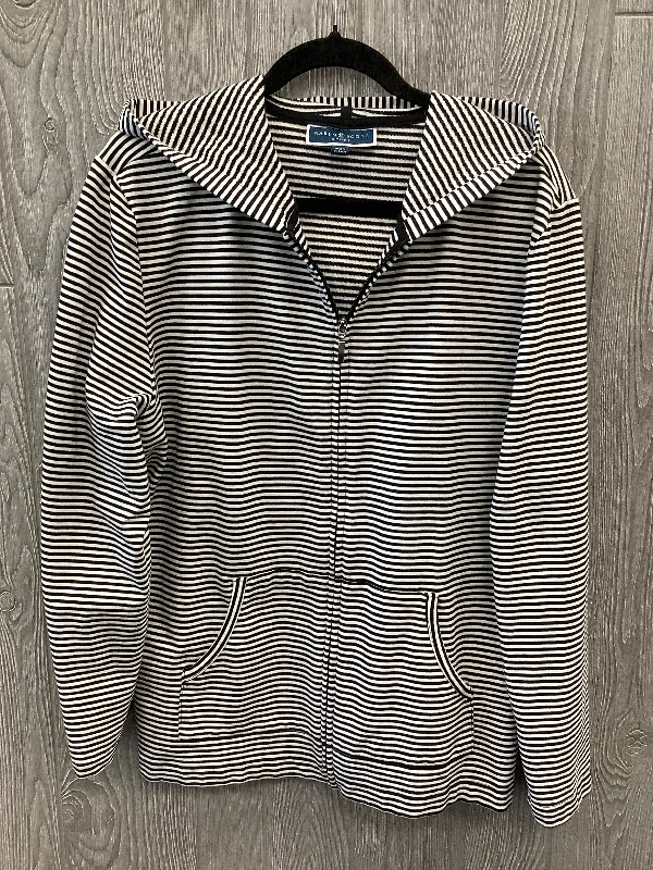 Athletic Top Long Sleeve Hoodie By Karen Scott In Striped Pattern, Size: Xl Sporty Men's Tennis