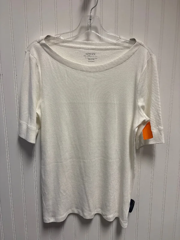 Top Short Sleeve Basic By Chicos In White, Size: M Stylish Men's Neon