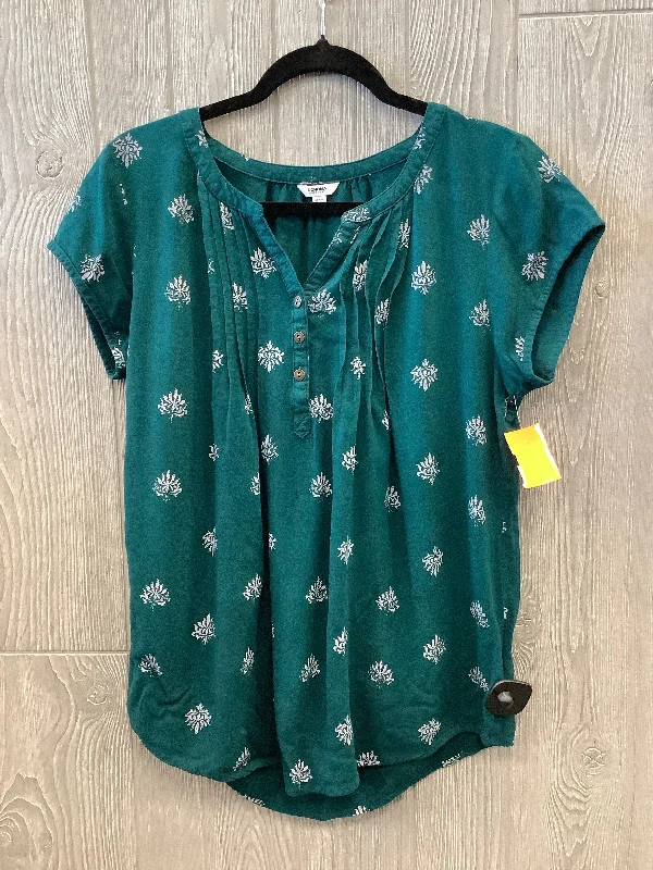 Top Short Sleeve By Sonoma In Green, Size: M Vacation